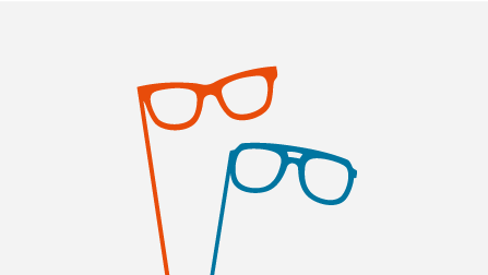 Grafik einer roten Brille und einer blauen Brille.Öffnet Seite: Besser beraten