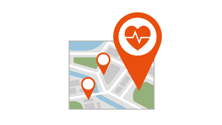 Stadtplan mit StecknadelnÖffnet Seite: Gesundheitsförderung mit (Stadt)Plan